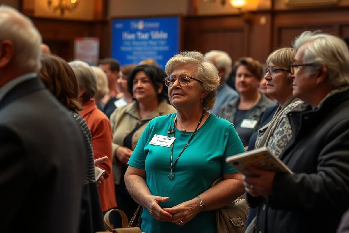 Community members attending a local newspaper fundraising event